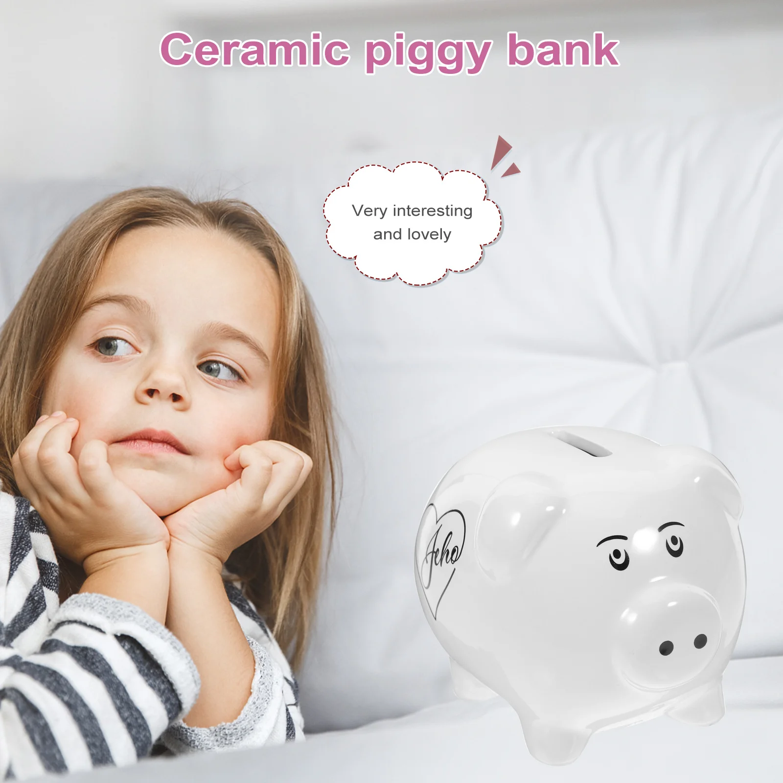 

Cute Money Bank Ceramic Lovely Saving Pot Decor Cartoon Coin Boxes Jar Animal