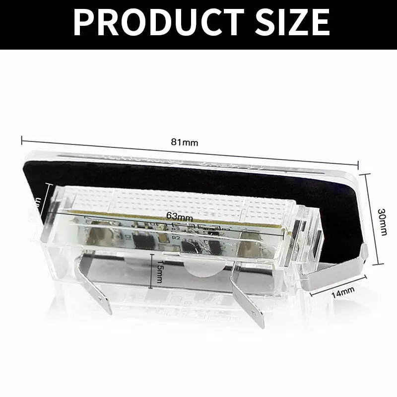 2PCS For BENZ Smart fortwo W450 carossblade Cabriolet 2004-2007 W451 coupe Cabriolet 2007-2015 LED License Plate Number Light