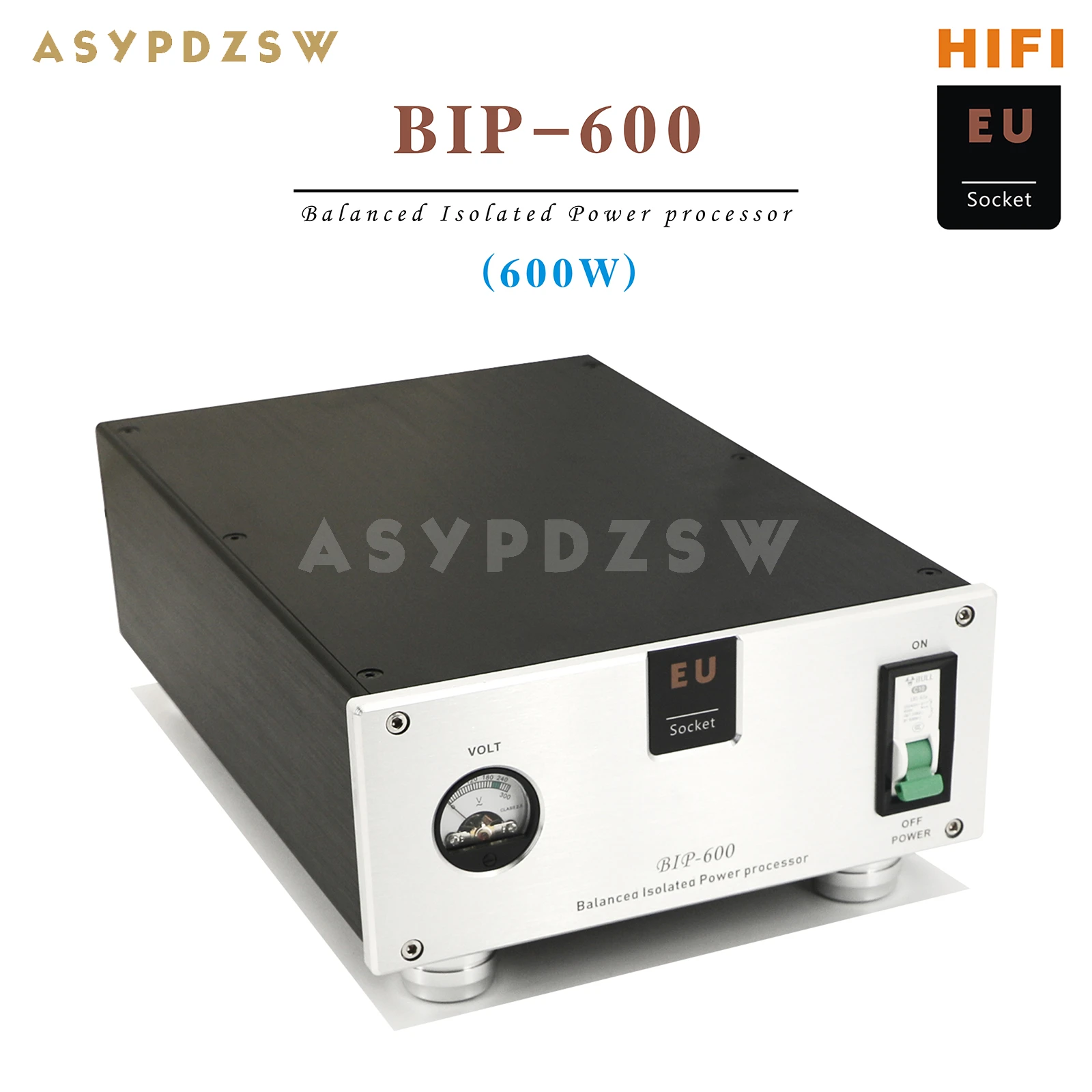 BIP-600 2 Seats EU Socket HIFI 600VA Toroidal Balanced Isolation Transformer 600W AC Power Supply Processor