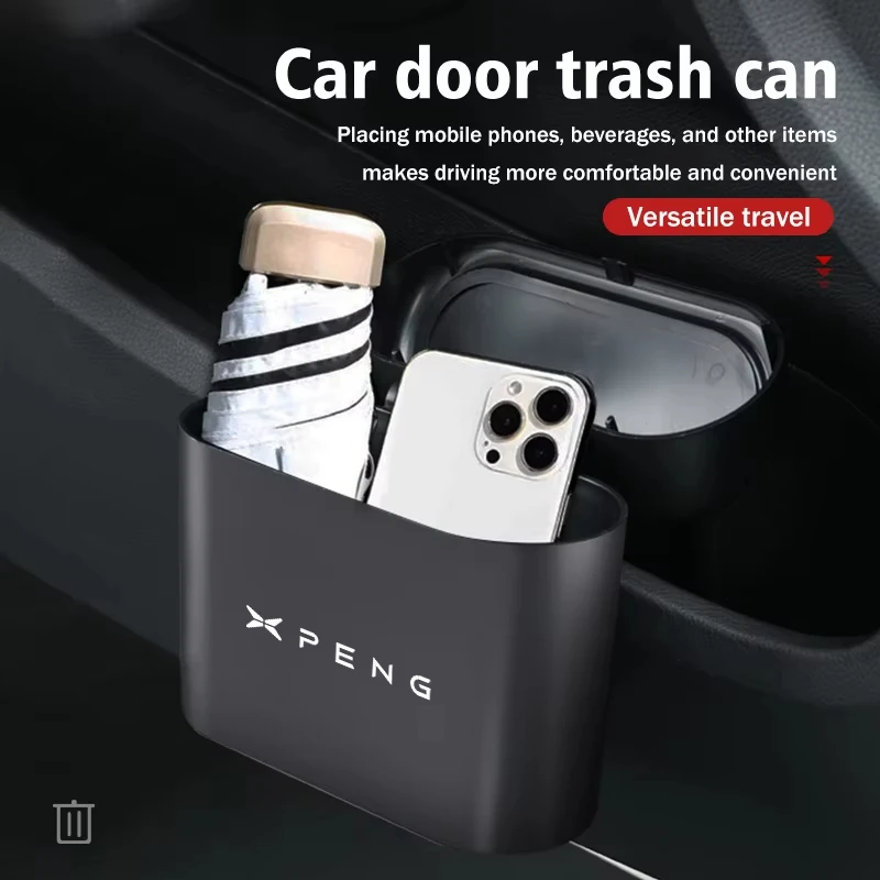 Car Trash Can With Lid Door Backseat Umbrella Storage Bucket Fit Xpeng P5 P7 P7i P7+ G3 G3i G6 G7 G9 X9 MONA M03