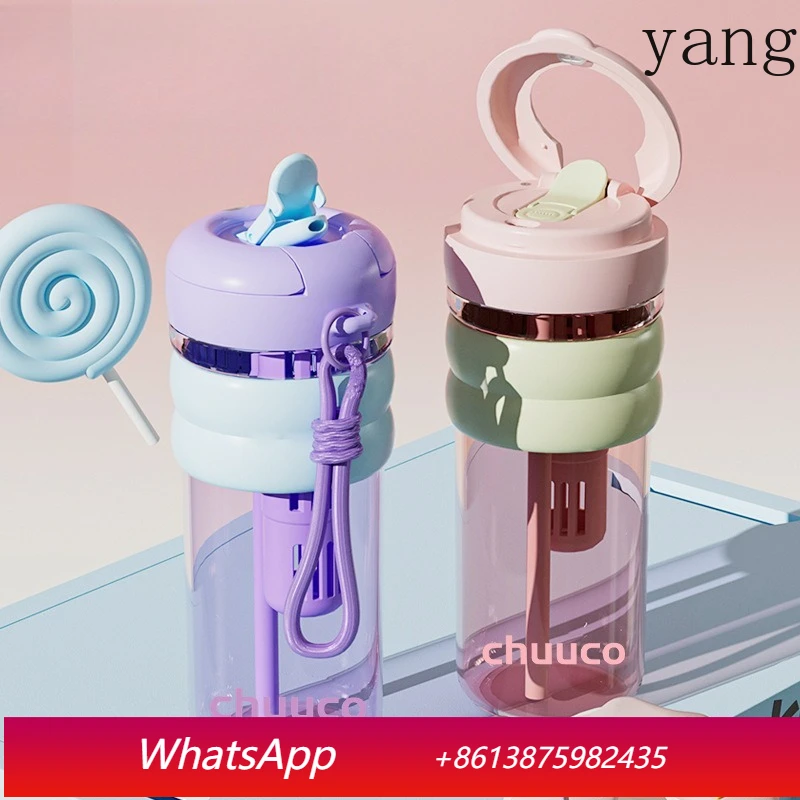 

LMM double drink flower tea straw cup creative large capacity portable drinking cup Internet celebrity leak-proof