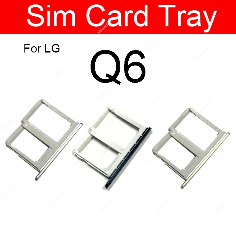 Sim Card Tray Holder For LG Q6 Q8 2017 H970 LG-M700A M700A Single Dual Sim Card  Card Reader Adapter Sim Card Slot Repair Parts