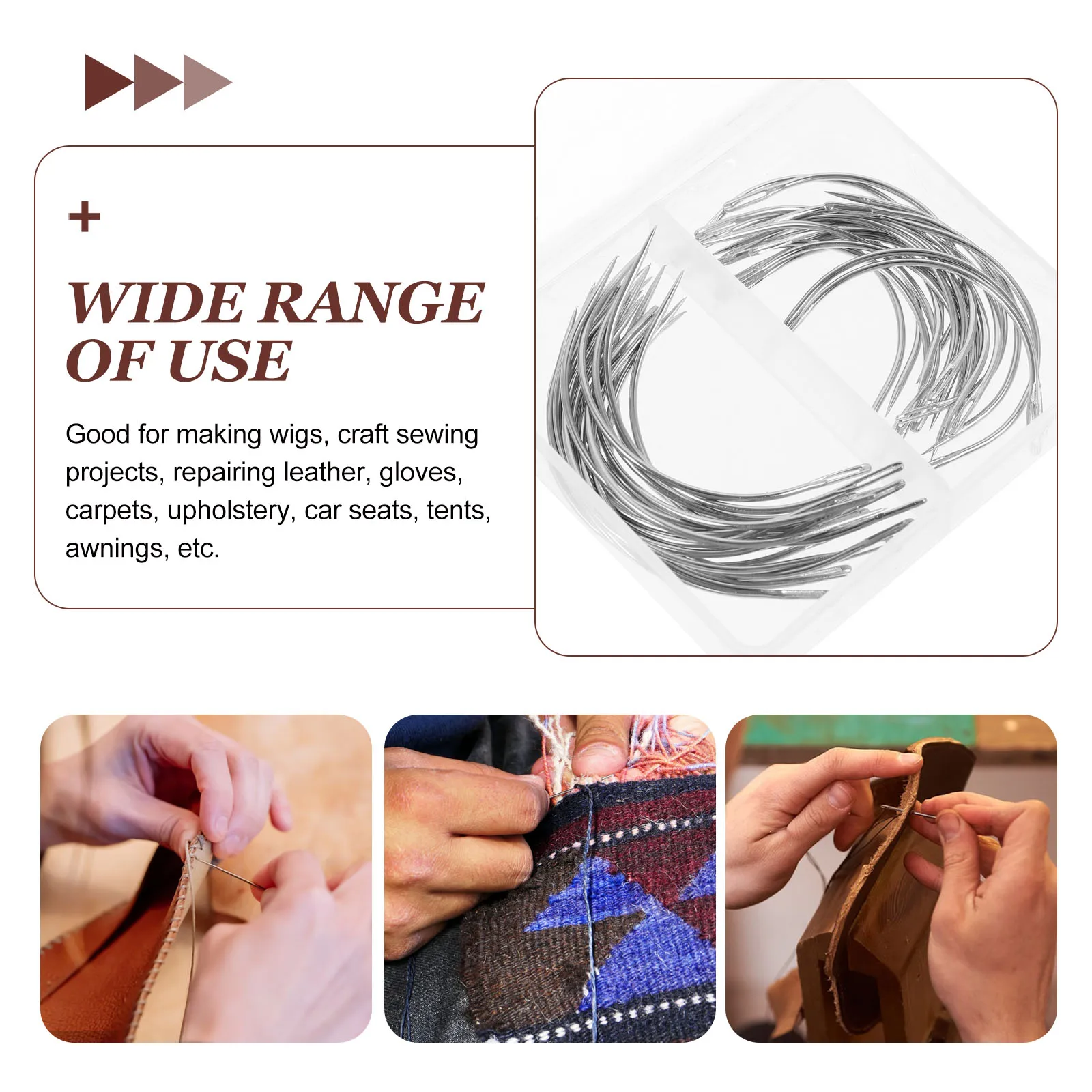 

40 Pcs Needle and Thread for Weave Looper Set Type Needles Big Eyes Sewing Large