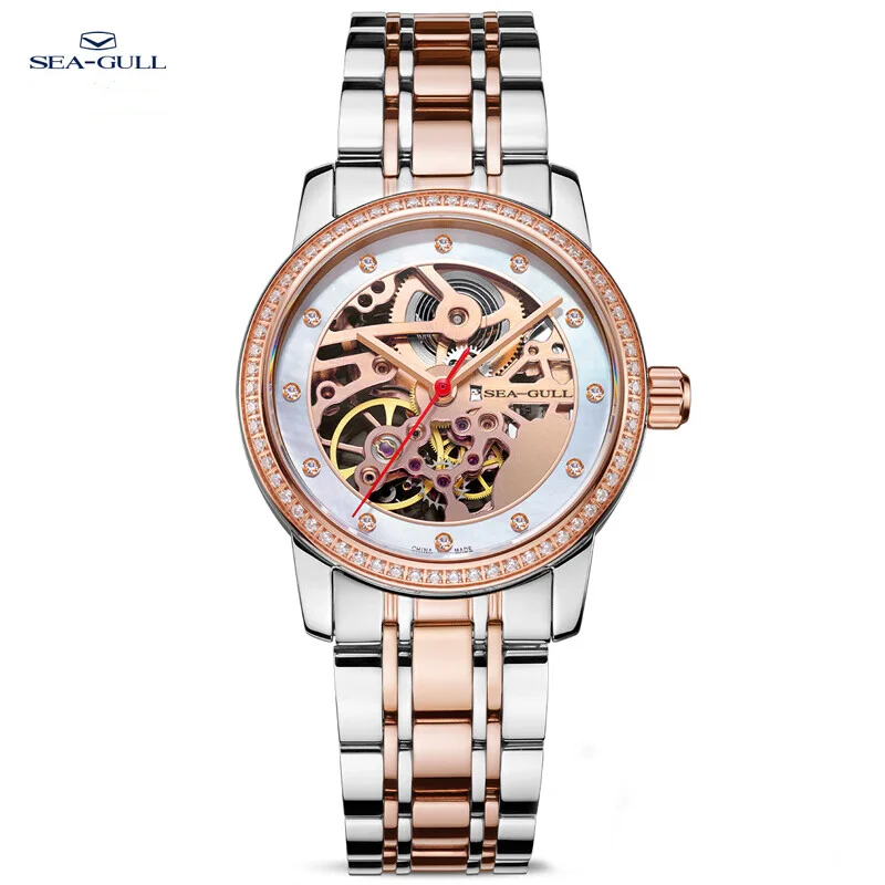 SeaghydrFashion-Montre en diamant étanche pour femme, montres mécaniques automatiques pour femme, montres pour femme, 317.15.6120KL