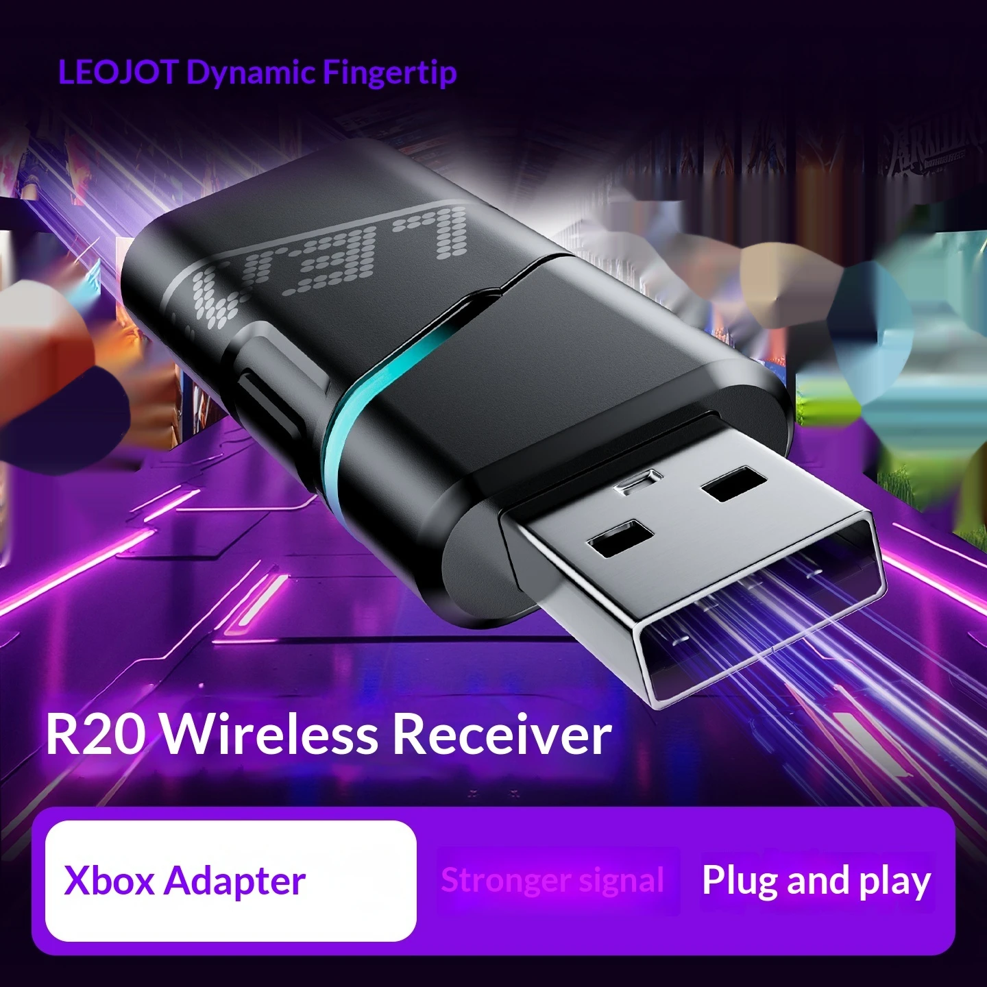 Leadjoy R20 Gaming Controller Wireless Receiver Adapter USB Direct Connection PC Adapter For Xeno Plus/Saber Plus Series Gamepad