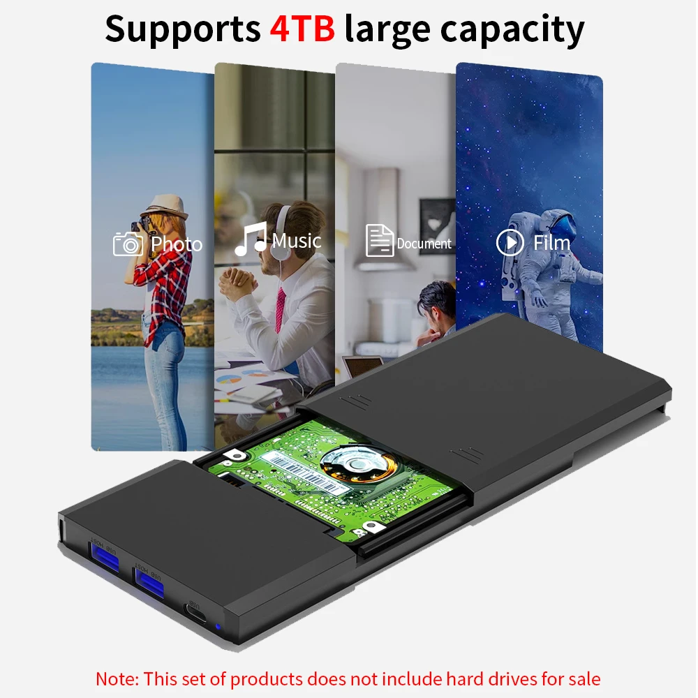 TISHRIC SATA To USB3.0 Suitable For Gaming 2.5 inch Multi-Function Mobile Hard Drive Enclosure For PC, Laptop, TV, PS5, PS4