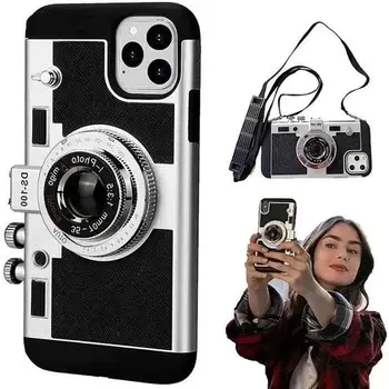 Kožené pouzdro s 3D retro kamerou Emily v Paříži pro iPhone 11 13 14 15 Pro Max 12 Mini XS XR X 7 8 Plus SE 2022 Příslušenství k iPhone 8 nejlepší prodej Pouzdro na telefon Emily v Paříži - №2