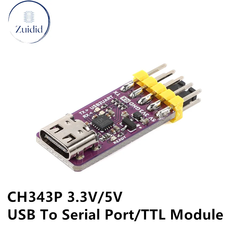 USB To Serial Port Module 6Mbps 3.3V5V TTL CH343P Debugging Burning And Downloading Type-C Switch Instead CH340