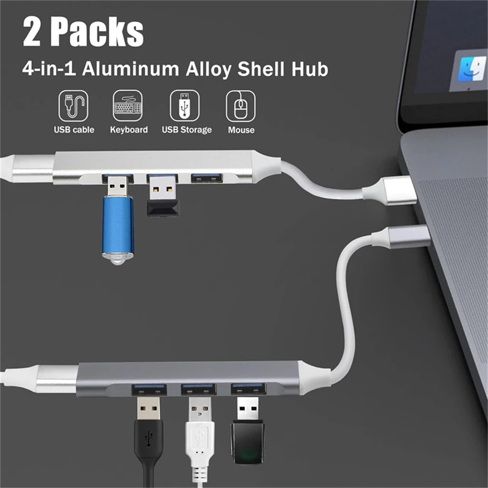 USB HUB Type C 4 Port Multi Splitter OTG USB 3.0 Adapter For Macbook 13 15 Air Pro Lenovo HUAWEI Xiaomi PC Computer Accessorie
