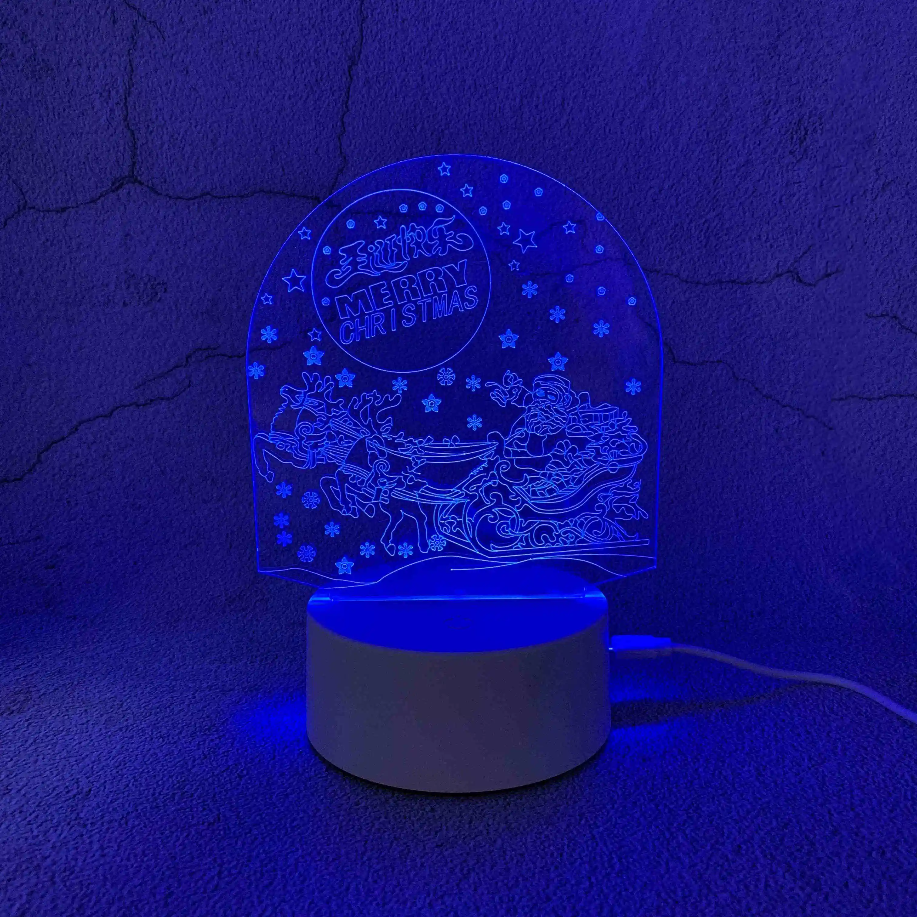 Buntes Aggrego Frohe Weihnachten 3d Plug-in Schlafzimmer bett einfaches Nachtlicht