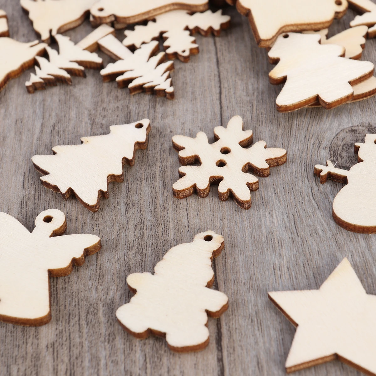 

Environmentally Friendly Decorative Wood Chips Make Your Own Ornaments Snowflakes for Crafts Shaped Christmas Decorations