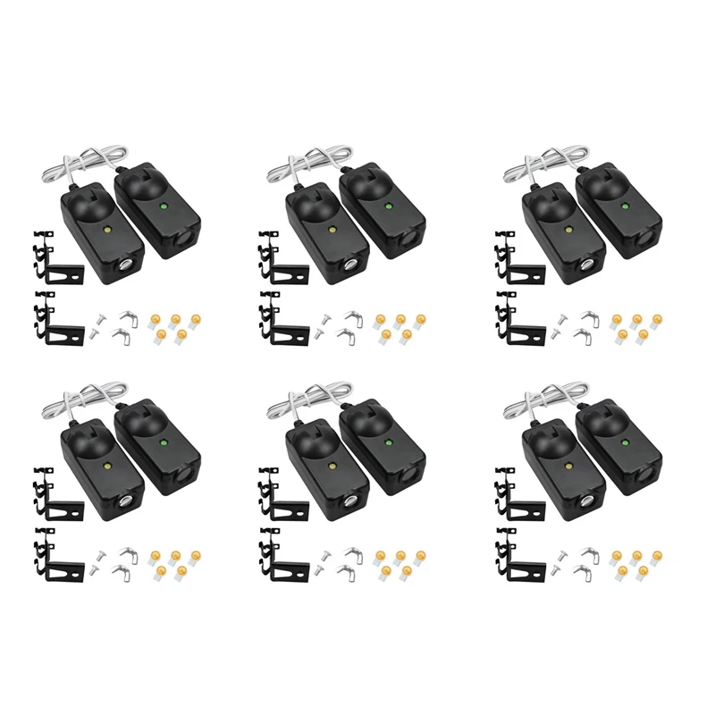 

12Pcs Garage Door Opener Safety Sensor Beam Eyes Fit For Liftmaster Sears Chamberlain With Brackets