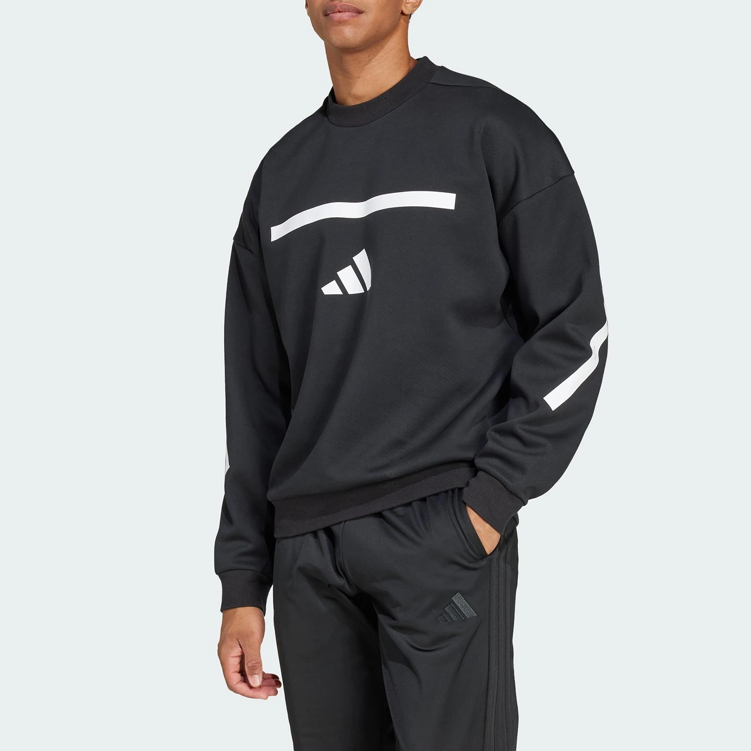 Adidas genuine new men's fashionable simple round neck sweatshirt pullover JD5982