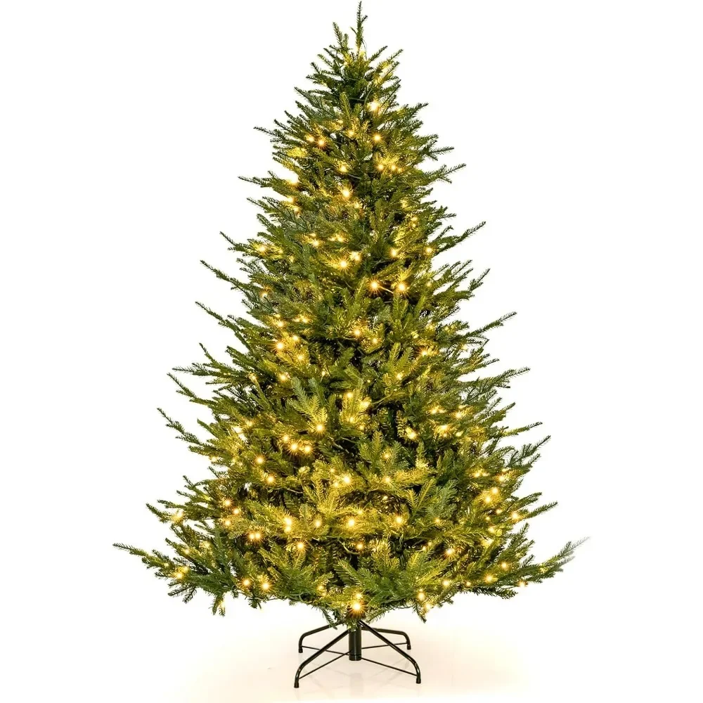 

Pre-Lit Artificial Christmas Tree, Hinged Xmas Tree with 380 Warm-White LED Lights, 8 Lighting Modes, 1130 Branch Tips