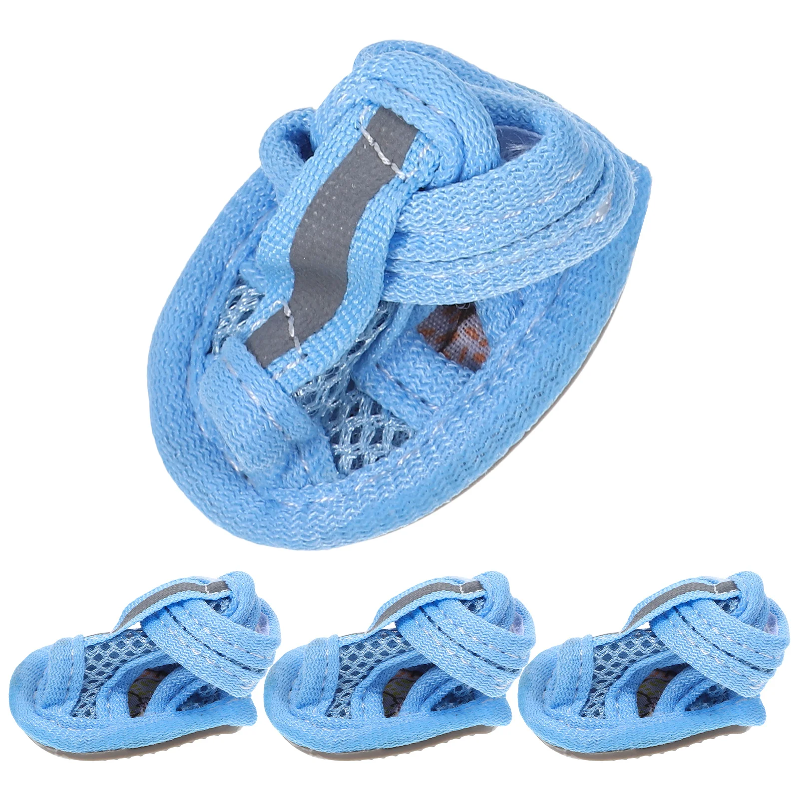 

4pcs Dog Shoes Breathable Mesh Sandals for Hot Pavement Deck Beach Summer Short Boots Anti Slip Pet Dog Sandal Pet Supplies
