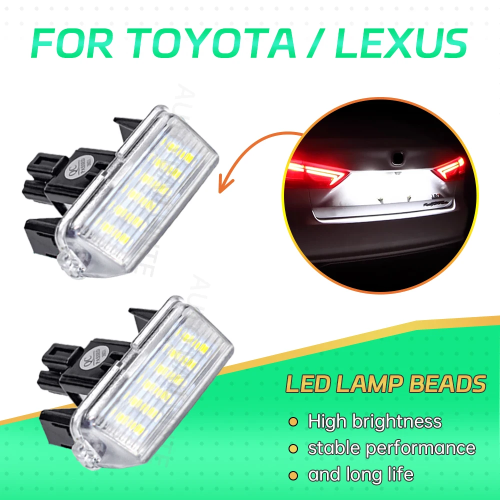 

Лампа для номерного знака для Toyota Camry XV50 Highlander XU50 Avalon XX40 Yaris XP13 Prius C, 2 шт.