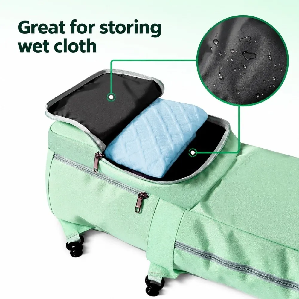 Double Zipper Yoga Mat Bag Waterproof Polyester-Cotton Fabric Sports Gym Bag Versatile Mesh Pockets Yoga Mat Backpack Exercise