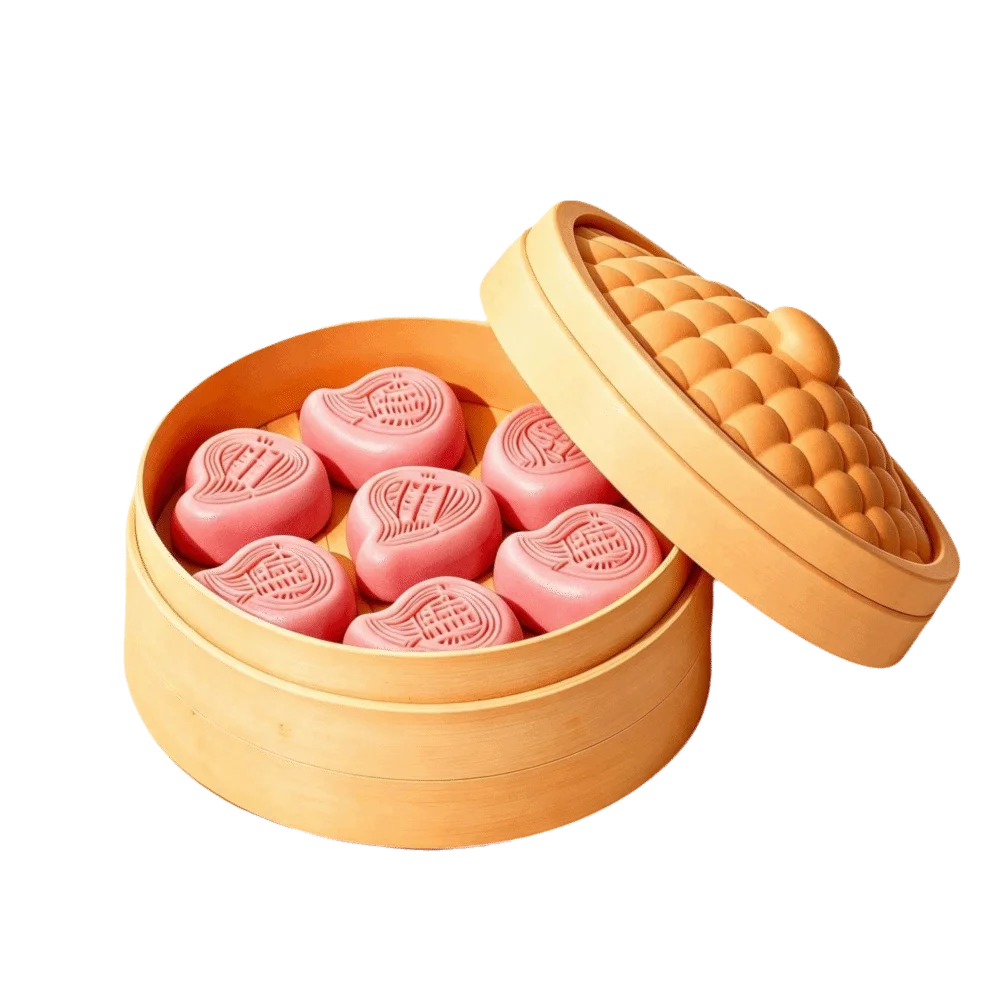 Finger Button Simulation Steamed Buns Set Fingertip Pressure Pressable Keys Dumplings Keyboard Clicker Toy Click 360° Rotation