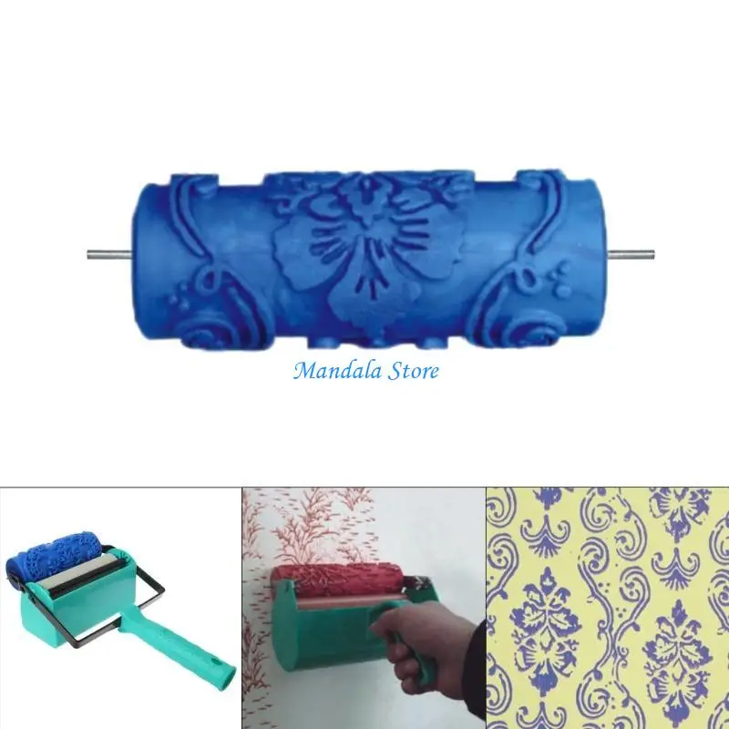 

U2JC 5" Embossed Paint Roller Sleeve Wall Texture Stencil Brush Pattern Decor 025Y