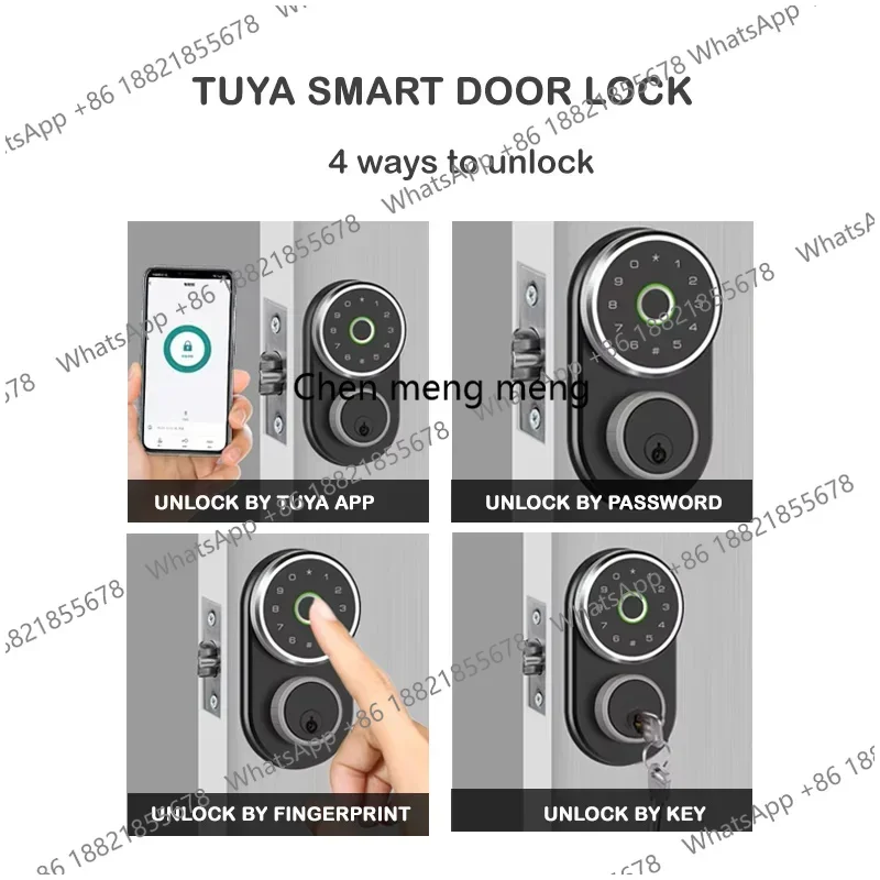 Smartier Smart Tuya Deadbolt Lock Keyless Entry Password Fingerprint Door Lock for Office Home Apartment