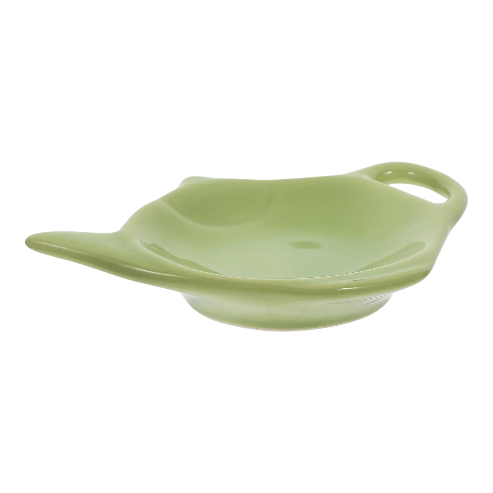 

Tea Bag Holder Dish Ceramic Teapot Design Elegant White Saucer for Loose Leaves and Used Bags Tea Time Accessory