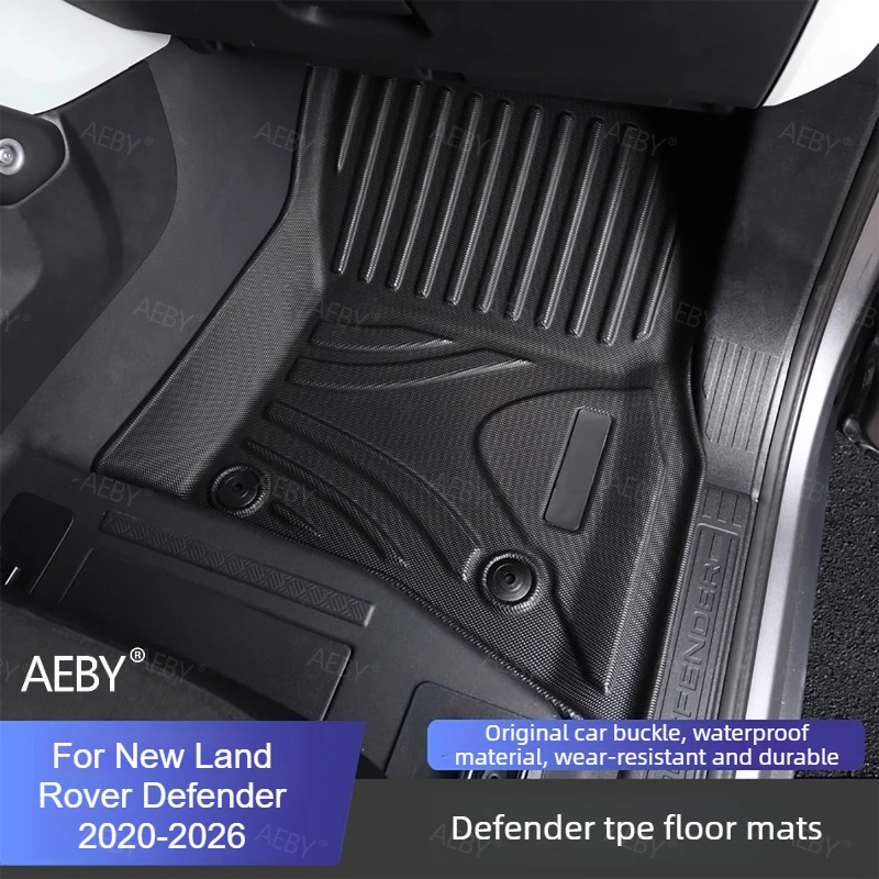 For New Land Rover Defender 110 2020-2026 TPE foot mat is waterproof and anti slip all day long RHD carpet Rubber lining