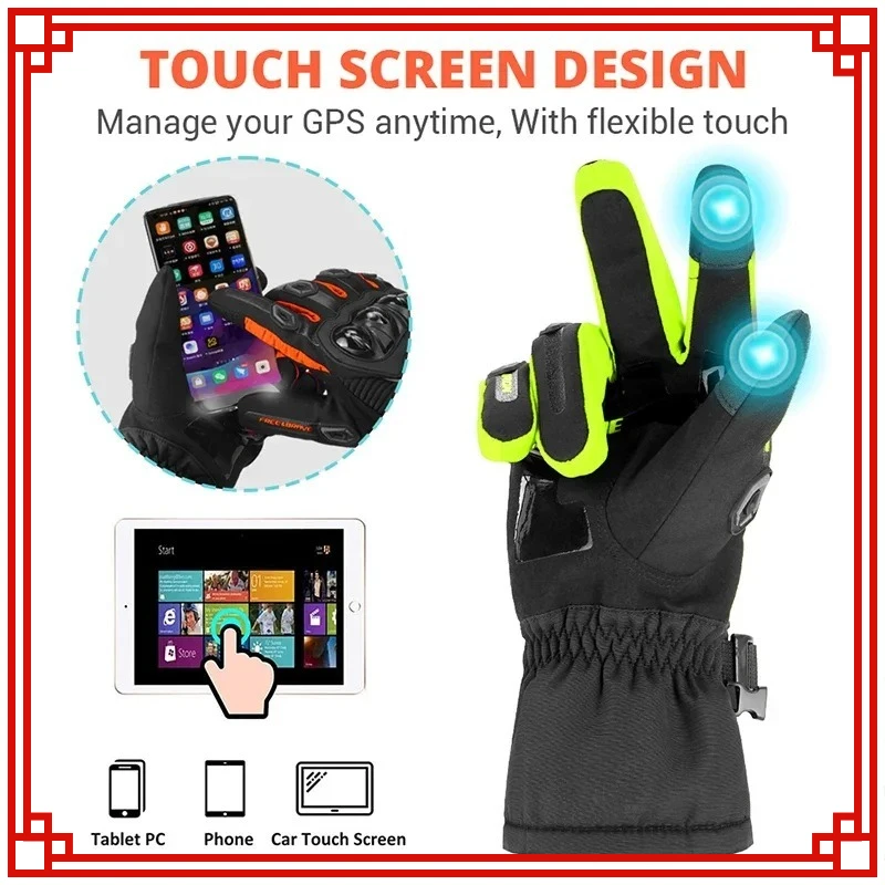 

Motorcycle Gloves Waterproof Gant Moto Warm Men Full Finger Moto Gloves Touch Screen Guantes Motorbike Riding Gloves