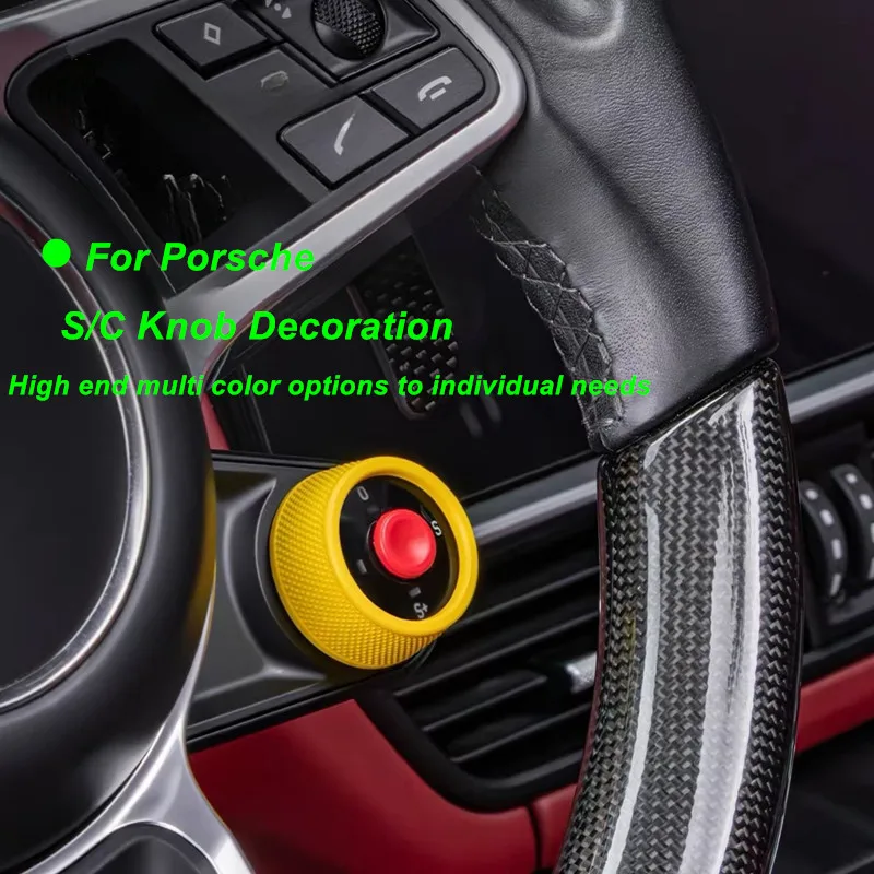 Car Steering Steel S/C Ejection Knob Button For Porsche Cayenne Panamera 2017-2025 Macan 911 2017-2024 718 2016-2023 Accessories