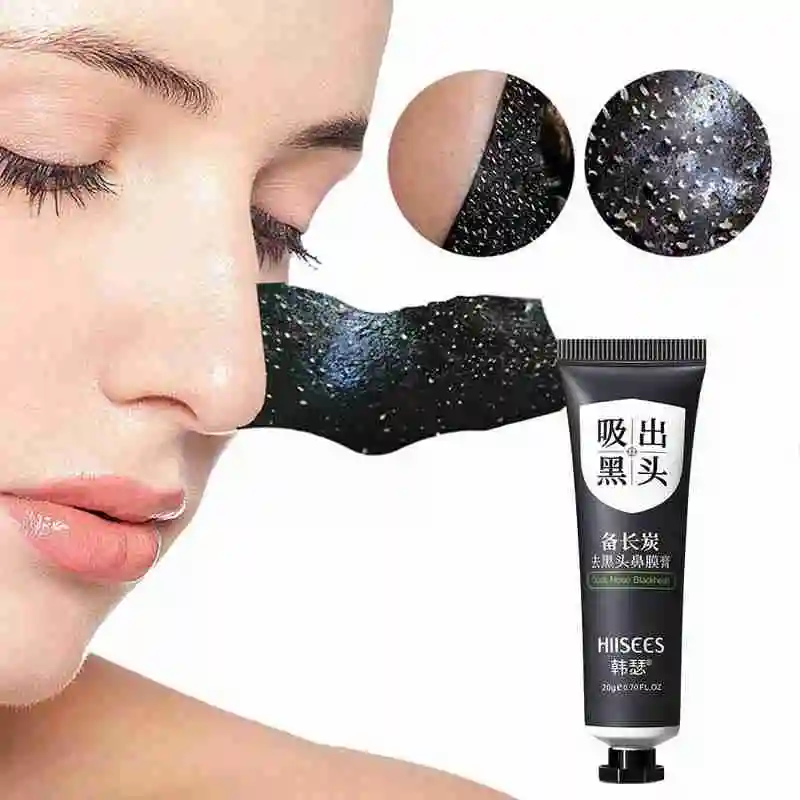 Blackhead Remover Mask Facial Shrink Pores Acne Black Head Removal Cream Nose Cleansing Black Peel Off Masks Gel Skin Care 20g