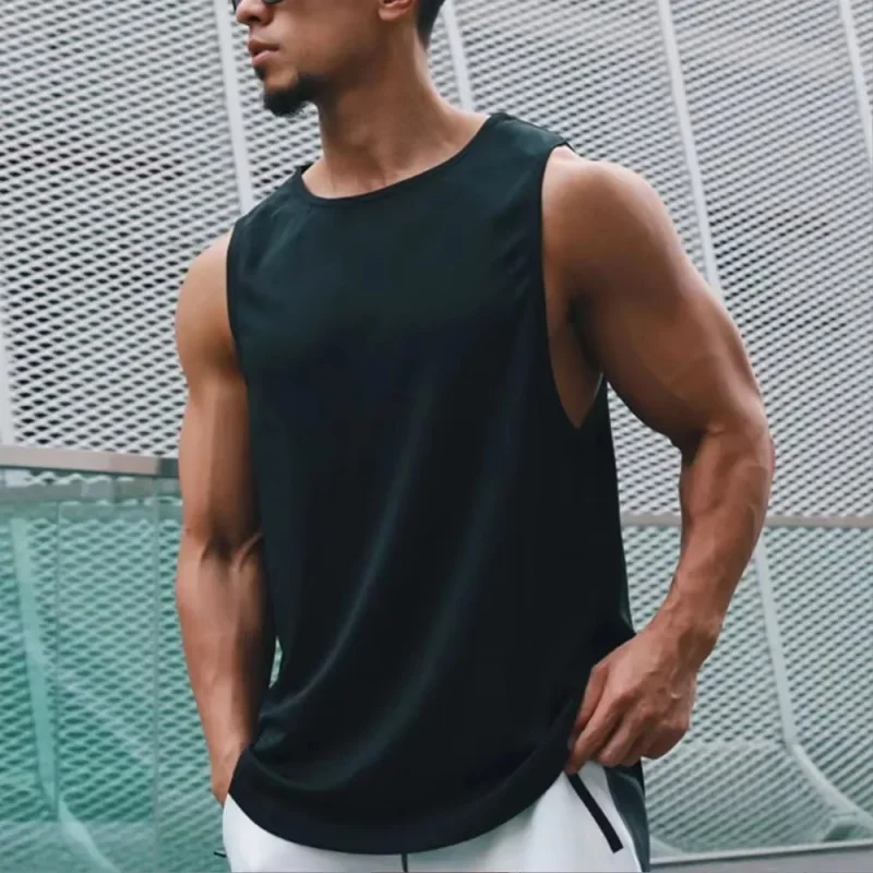 Men's quick drying sports vest sleeveless camisole running training basketball loose fitness vest image 2