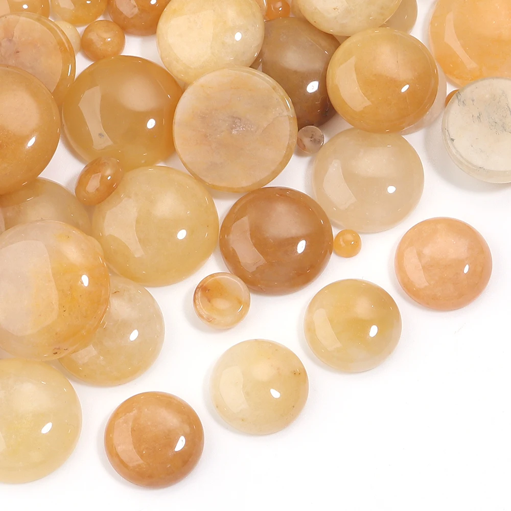 5/10pcs Yellow Aventurine Stone Cabochon Beads Natural Stone Beads Half of Round Cabochon Beads Necklace Ring Diy Jewelry