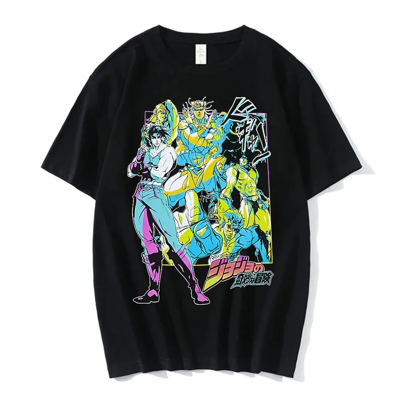 Anime JoJo bicarre adventure tshirt men Jotaro star Platinum manga graphic T-shirts men women fashion short sleeve casual tops