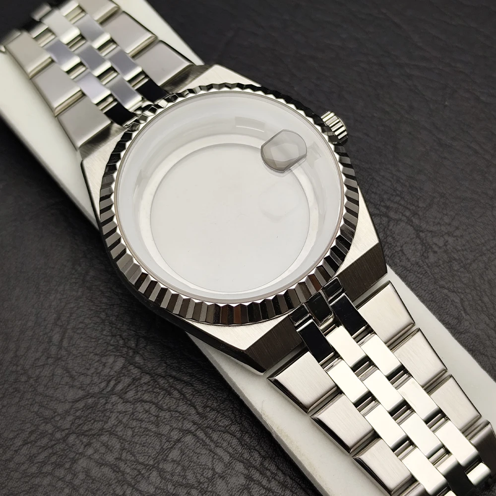 

Корпус NH35 Корпус из серебряной стали 39,5 мм подходит для корпуса механизма NH35 Корпус из сапфирового стекла Корпус часов Циферблат 33,8 мм