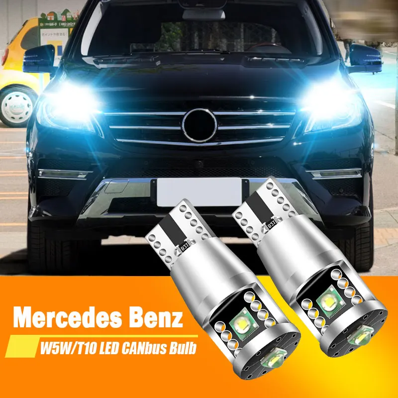 Bombilla LED de estacionamiento para Mercedes Benz clase GL X164, X166, W163, W164, W166, W251, V251, R129, R230, W5W, T10, Canbus, 2 unidades