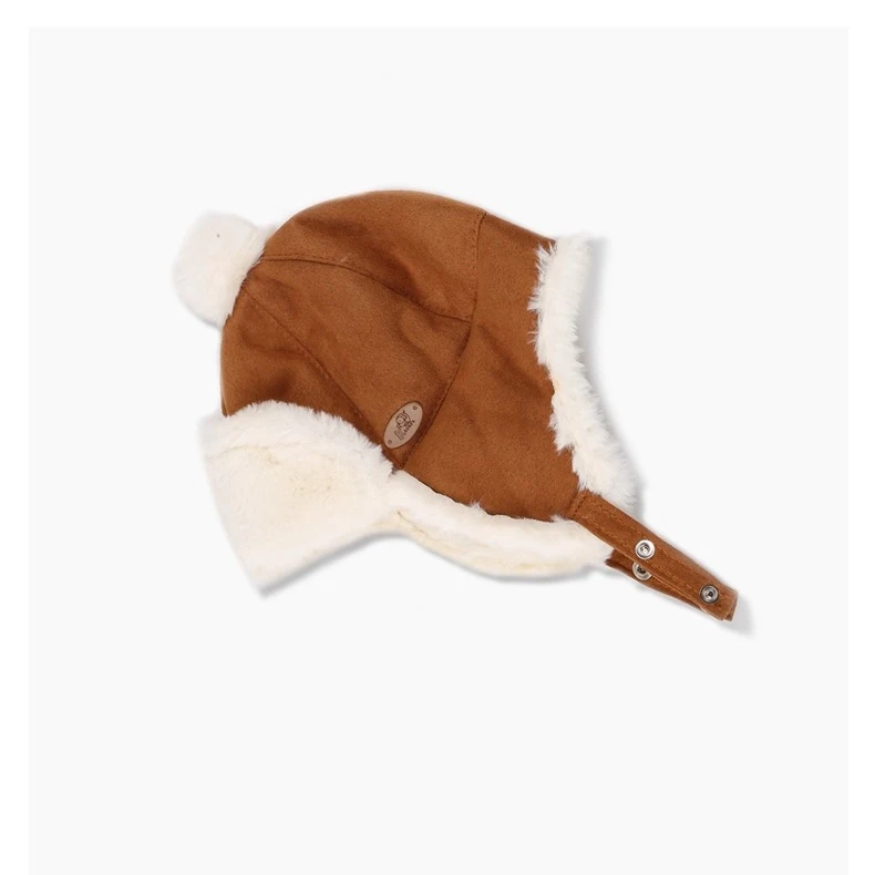 1-4歳 冬用 キッズ ベビー 男の子 女の子 ロシア風帽子 ファーボール付き 耳付き 厚手 暖かい帽子 プラッシュ 子供用 フライングキャップ ボンバーハット