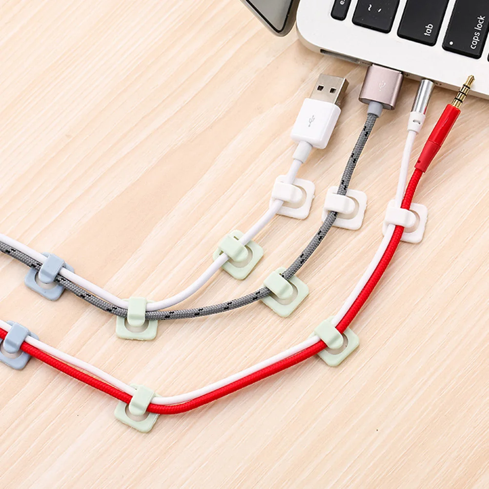 

18Pcs Cable Organizer Cord Clips Self Adhesive Cable Management White for Desktop USB Wire Holder Cord Organizer Clips