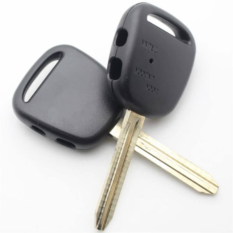 XIEAILI OEM 10 pièces 2 boutons latéraux coque de clé de remplacement coque de clé à distance pour Toyota Carina Estima Harrier avec lame TOY43