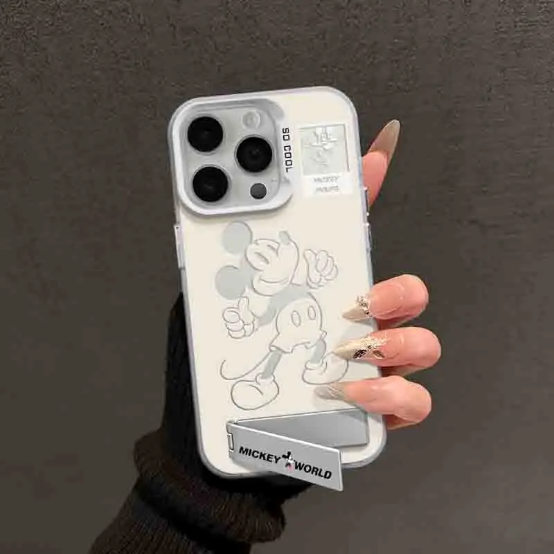 Disneys Mickeys Minnies Mouses Cheerfulness Trestle Phone Case For iPhone 15 14 13 12 11ProMax XR XS MAX MINIY2K Cute Back Cover