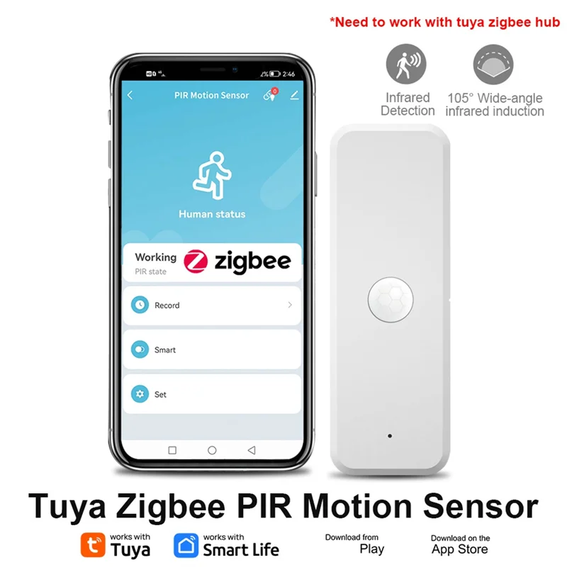 FORC-Zigbee Motion Sensor Smart Motion Detector For Home Security Wireless Motion Sensor App Remote Monitor