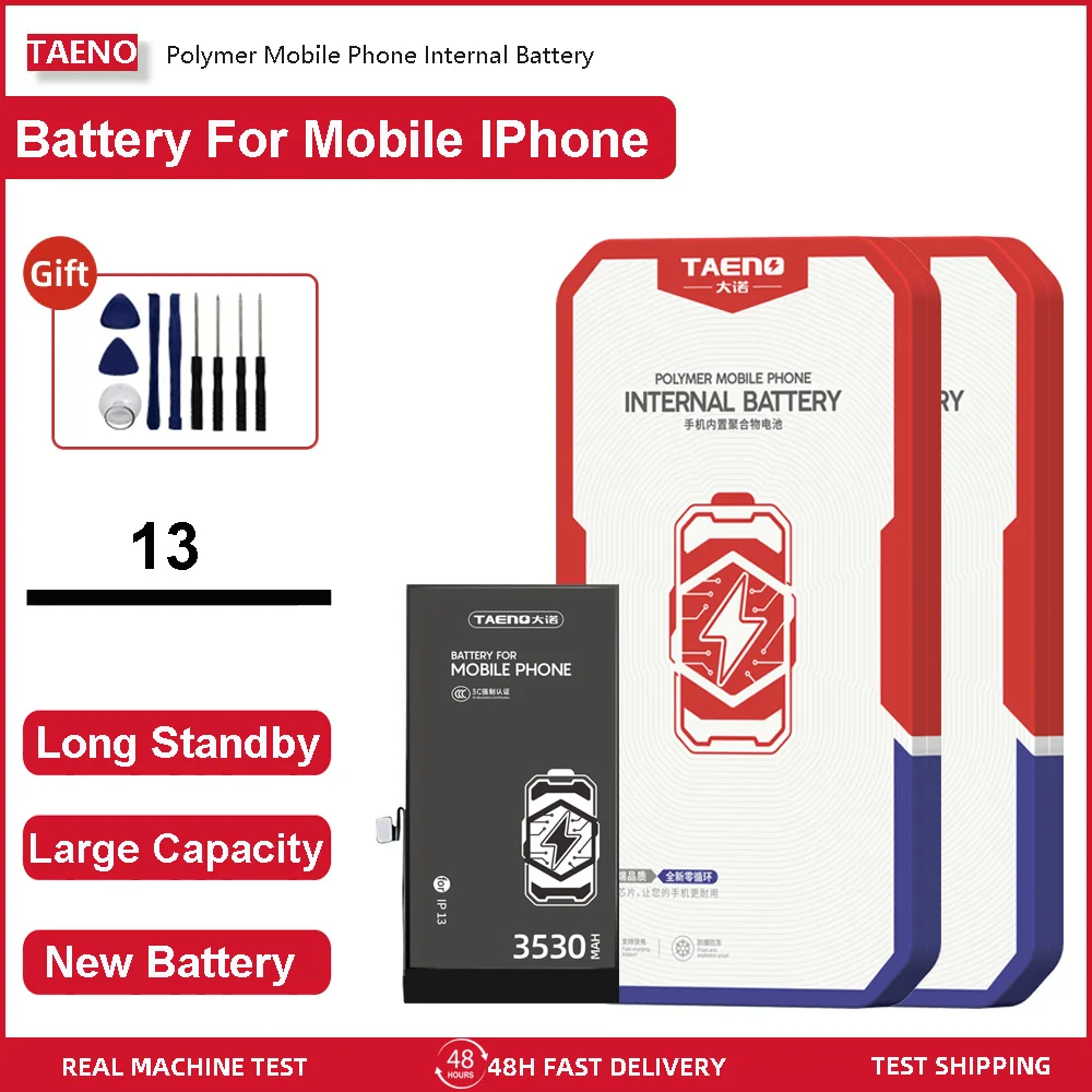 

TAENO Mobile Phone Battery for iPhone 13 3530mAh Real-High-Capacity Replacement Lithium Polymer Batteries Bateria For iPhone13