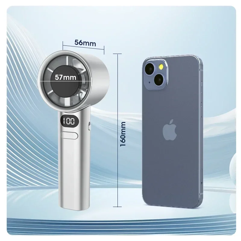 120 High-speed Desktop Fan Adjustable Portable Handheld Turbofan USB Rechargeable Mini Office Fan Ultra-long Battery Life