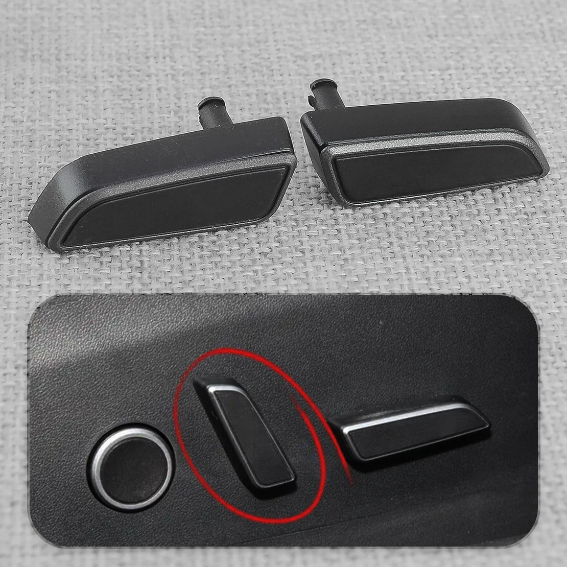 

New 1 Pair Black Plastic Side Seats Back Adjust Switch Buttons Fit for Tesla Model 3 Y 2023 2022 2021 1098841-01-E 1098843-01-E