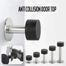 Stainless Steel Rubber Door Stop Non Punch Door Holder Door Stopper Floor Wall Mounted Nail-free Doorstop Door Hardware Accessor