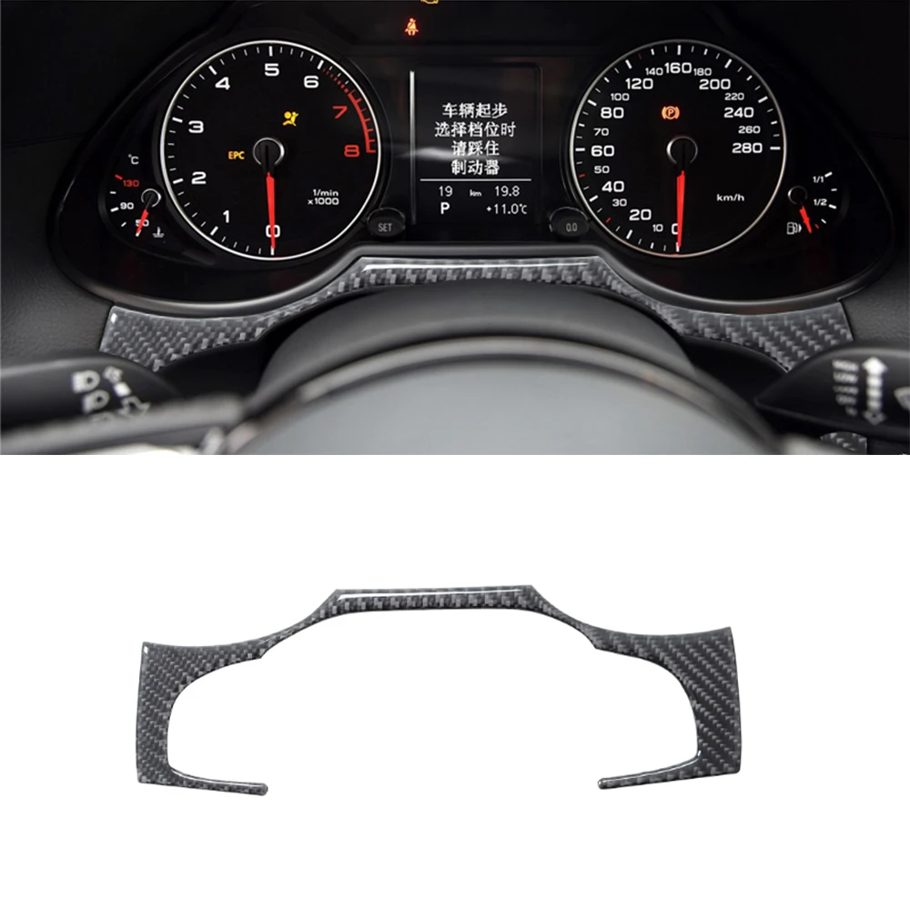 Dashboard Speedometer Decorative Trim Sticker ABS/Carbon Fiber Car Accessories for Audi Q5 2009-2017 Without Navigation System