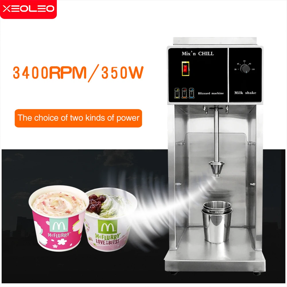 XEOLEO 350W MC Flut Eis Mixer 3400rpm Flut Eis Mixer Stufenlos Einstellen Blizzard Eis Maschine