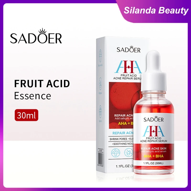 

Silanda Beauty 30ml Fruit Acid Face Serum Salicylic Acid Acne Repair Essence Soothing Shrink Pores Korean Skincare Facial Serum