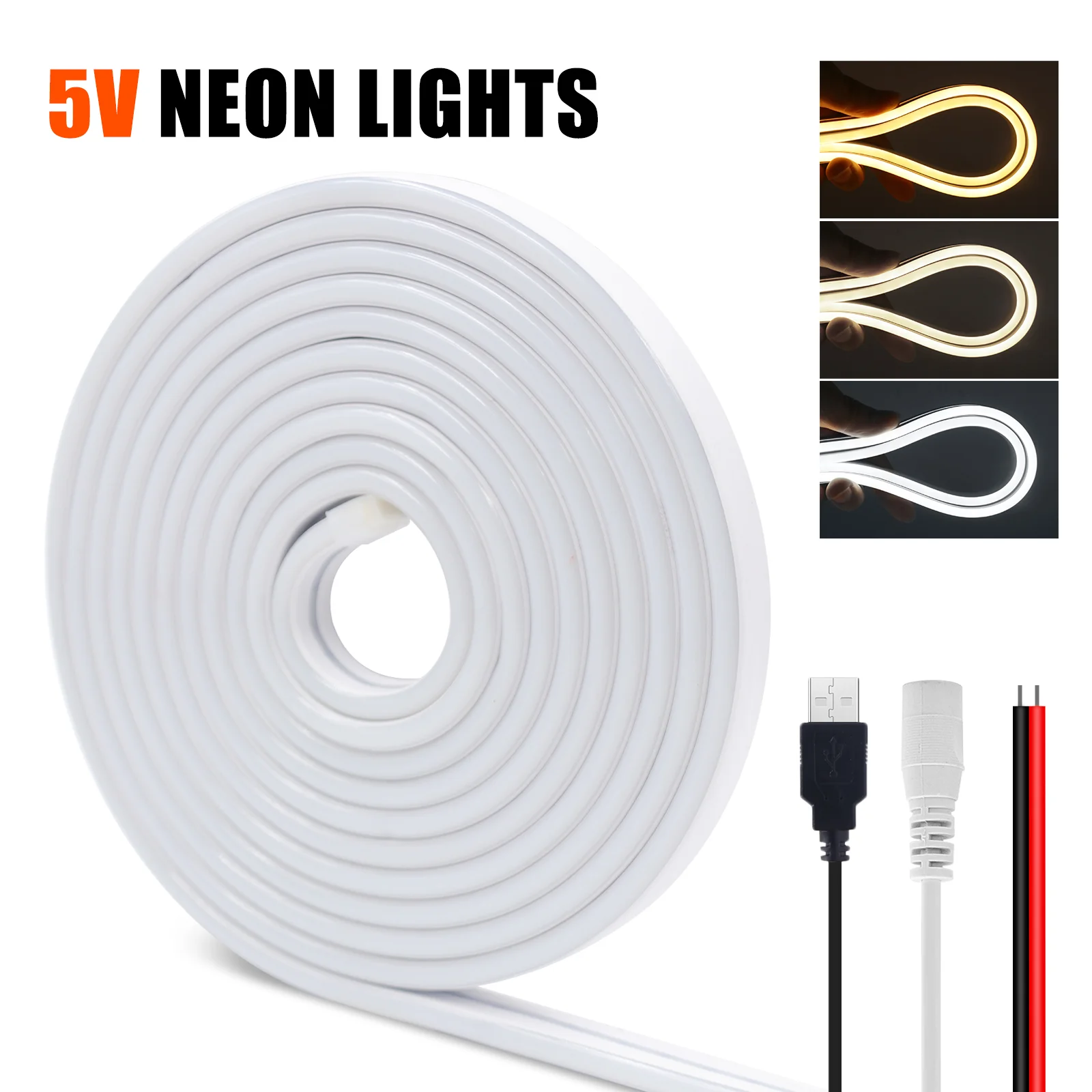 5V pasek Neon Led 6x12mm lina taśma taśma rura silikonowa wodoodporna DIY Neon ściana do domu wesele dekoracja świąteczna