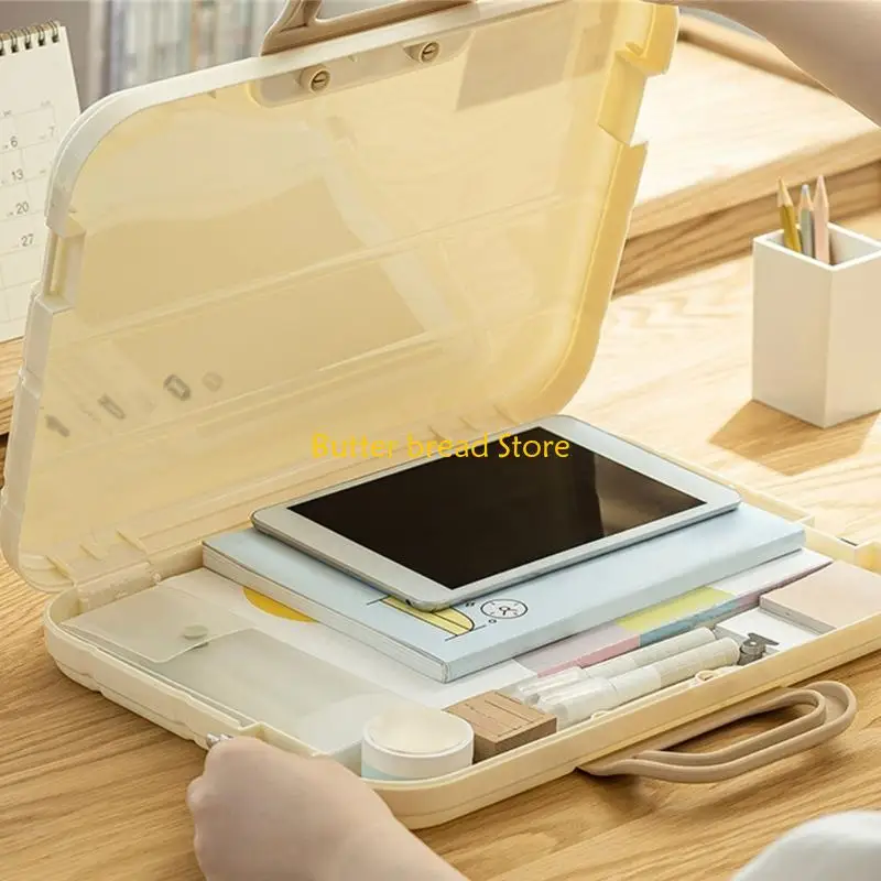 

W89C A 4 File Storage Box with Handle Plastic Document Box File