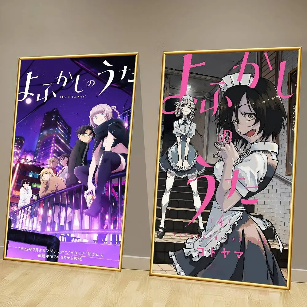 أنيمي نداء الليل الكلاسيكية خمر الملصقات ورق أبيض يطبع الملصقات الفنية Kawaii غرفة ديكور