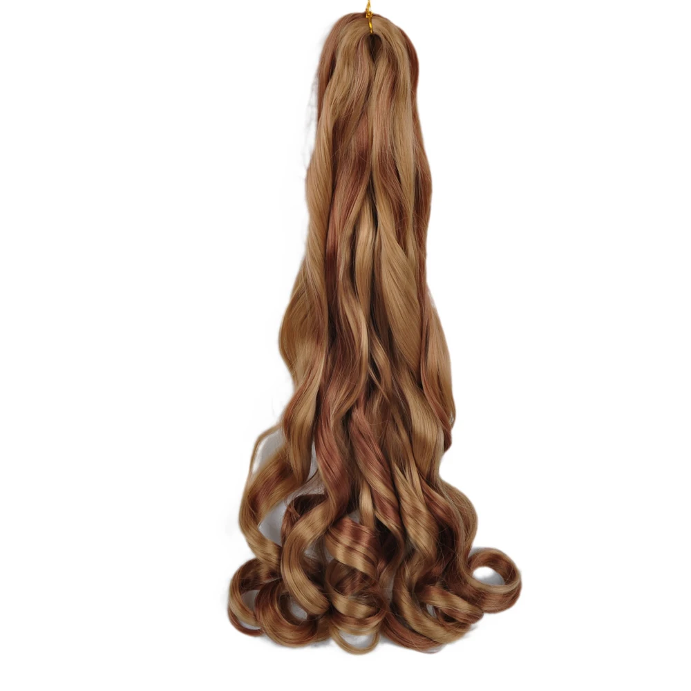 Curly Crochet Braiding Hair Synthetic Loose Wave Ombre Braids Hair for Women Spiral Curls Pre Stretched Hair Extensions